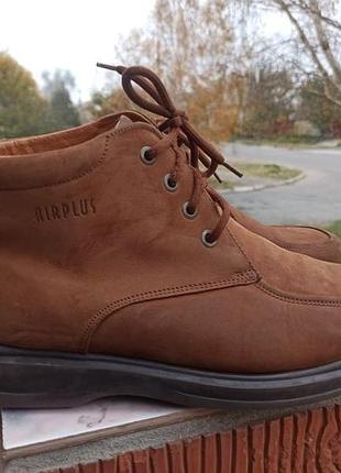 Комфортные кожаные ботинки air plus на широкую стопу