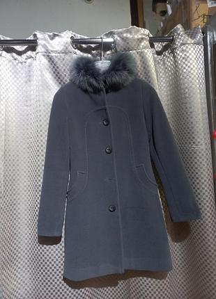 Пальто сіре кашемір