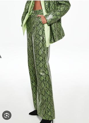 Брюки принт зміїний