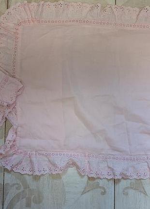 2 розовых наволочки с рюшами и вышивкой
