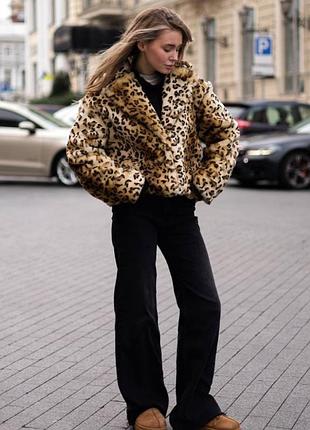 Качество🔥леопардовая шуба автоледи оверсайз