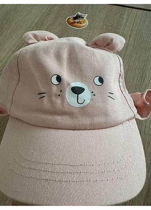 Модная панамка блайзер кепка с ушками и принтом мишки от c&amp;a для девочки 6-9 мес