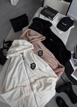 Бомбер, худи махровая на молнии