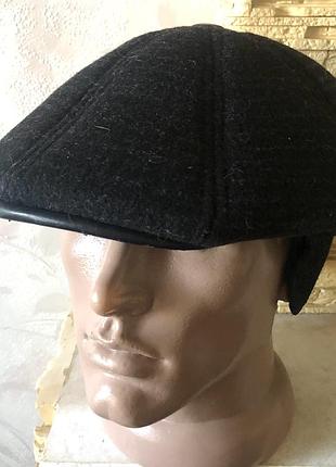Зимняя шерстяная кепка 8 клинка. с ушами на флисе 56-59-60