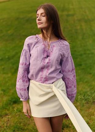 Вышиванка женская (ж2202) (лен сиреневый)