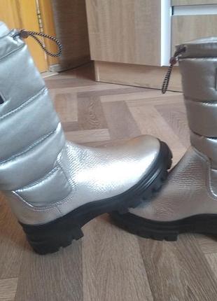 Ботинки, чоботи, сапоги calvin klein дутики 36 срібні