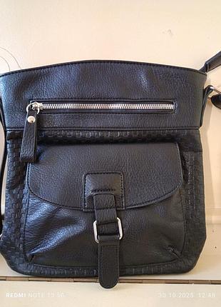 Сумка через плечо из искусственной кожи черного цвета