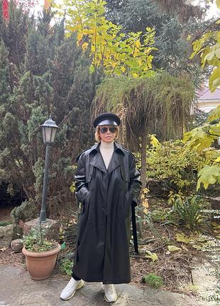 Тренч из экокожи