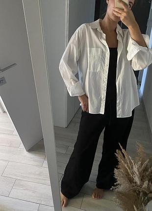 Белая рубашка оверсайз