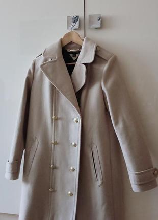 Шикарное двубортное пальто тренч шерсть с золотыми пуговицами олд мани old money,