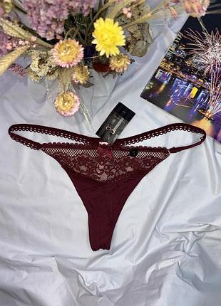 Трусики стринг тонг мереживо xxl 2xl від hunkemoller malika zinfandel