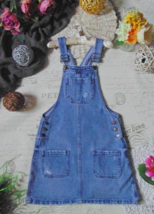 Моднячий джинсовый сарафан new look