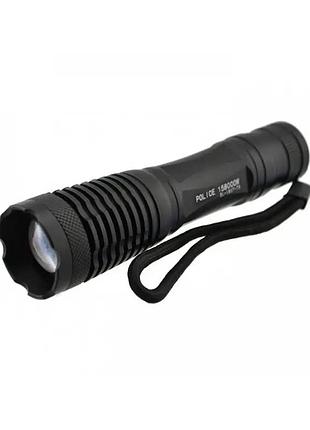 Фонарь bailong 1837-t6, зу 220v/12v, 1x18650/3xaaa, zoom