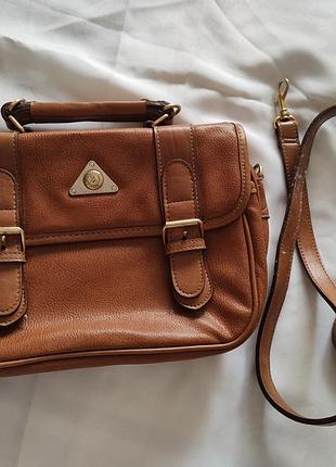 Винтажная сумка - портфель из натуральной кожи