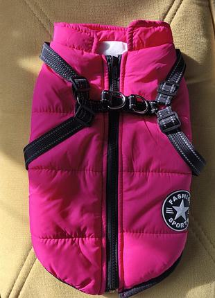 Жилет зимняя, куртка для собаки на зиму с креплением для поводка