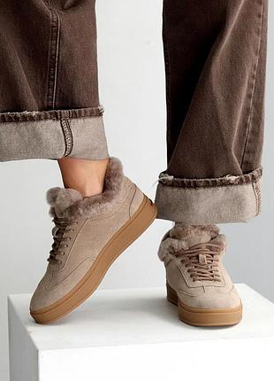 Кроссовки женские зимние замшевые