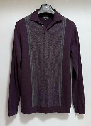 Next - джемпер поло - s/m - фіолетовий - 104-211 - чоловічий котоновий лонгслів