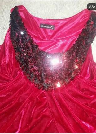 Яскраве, незвичайне велюрове плаття, паєтки пайетки, бархат, червоне, gurasz1 фото
