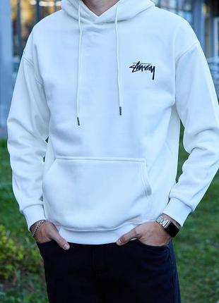 Мужская худи stussy (черная/белая)
