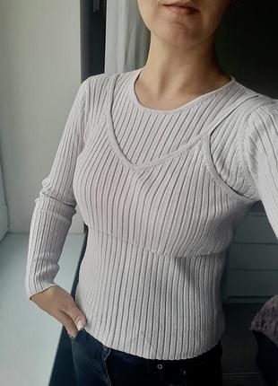 Бузкова кофтинка із топом, zara 13-14 років 2