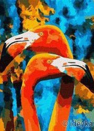 Картина по номерам - оранжевые фламинго kho4261 yargo