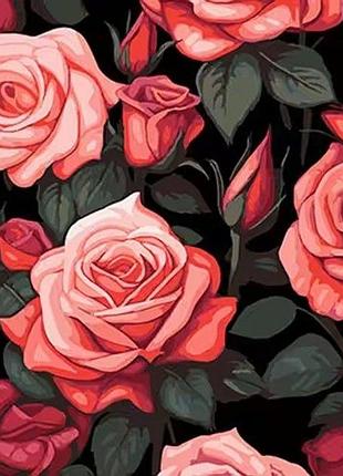 Картина по номерам розовая мечта на черном фоне 40х40 см av4040-74 yargo