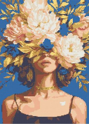 Алмазная мозаика девушка в пионах 40х50 см od11080 yargo