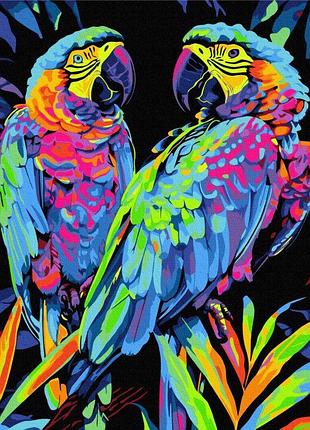 Картина за номерами папуги у тропіках black 40х50см bsb0022 yargo