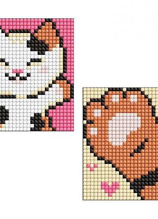 Алмазна мозаїка для дітей на самоклеючій основі "пушистик" 9x9см ams1054 yargo