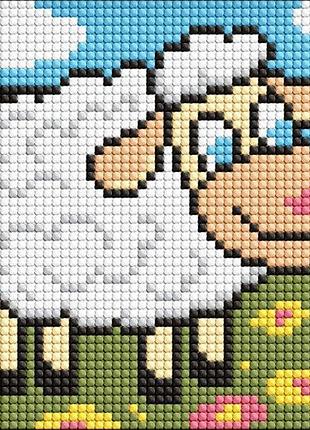 Алмазна мозаїка без підрамника для дітей "білий баранчик" 15х20см amm1078 yargo