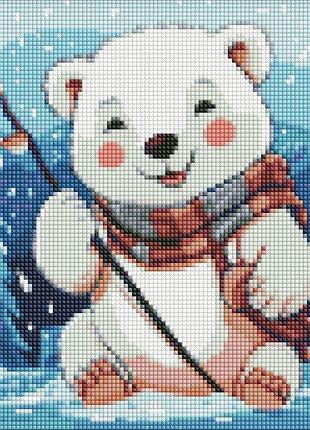 Алмазна мозаїка без підрамника "зимова риболовля" з ав стразами amc7785 yargo