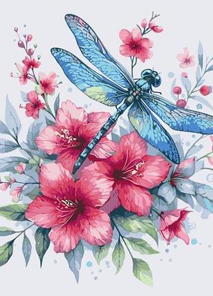Картина по номерам "стрекоза в цветах" 40*50см, термопакет 11693-ac yargo