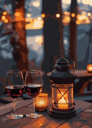 Картина по номерам santi "романтика при свете фонаря", 40*50см, led подсветка 955090 yargo