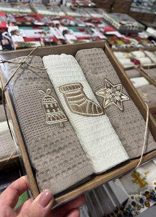 🫶🏻 новинка 🫶🏻 кухонні вафельні рушники з новорічною тематикою 🎄