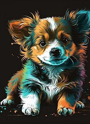 Картина по номерам яркая собачка 40х40 см av4040-21 yargo