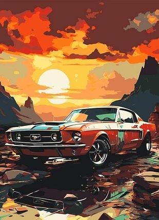 Картина по номерам форд мустанг (ford mustang) на закате 40*50 см lw3314 yargo