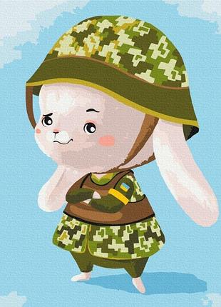 Картина по номерам "зайка из всу, екатерина валерьева", патриотическая 40*50см bs53157 yargo