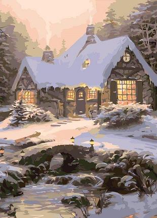 Картина за номерами будинок взимку. 40*50 см lw3255 yargo