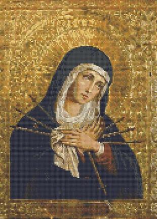 Алмазна мозаїка ікона божої матері "пом'якшення злих сердець" 40х50 см od3434 yargo