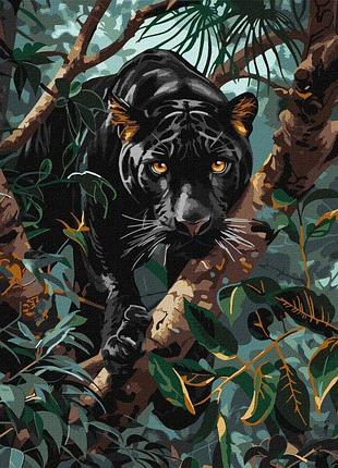 Картина по номерам "грациозная пантера с красками металлик" 40х50см kho6619 yargo