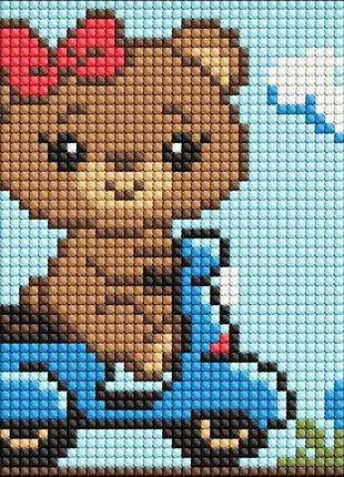 Алмазная мозаика без подрамника для детей "милый медвежонок" 15х20см amm1079 yargo