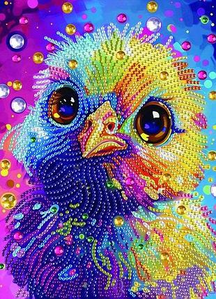 Алмазная мозаика "цветной птенец" 25х25см bh033/регiон-ii yargo