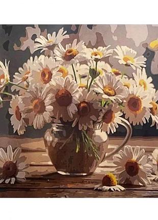 Картина по номерам "ромашки в склянноч горшочке" va-4671 yargo