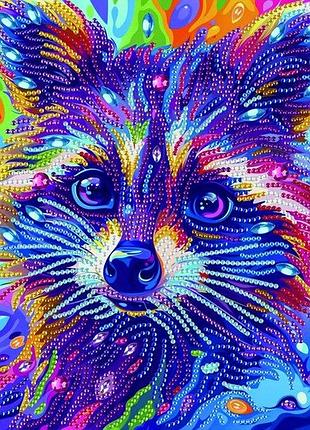 Алмазная мозаика "цветной енот" 25х25см bh031/регiон-ii yargo