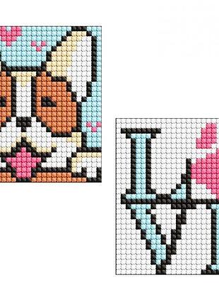 Алмазна мозаїка для дітей на самоклеючій основі "мила собачка" 9x9см ams1047 yargo