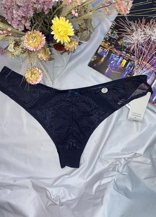 Трусики слипы кружево сетка xxl 2xl от hunkemoller kimberley peacoat