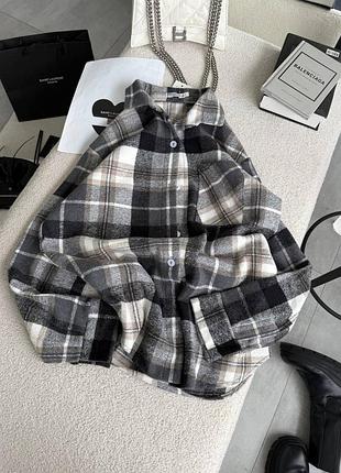 Жіноча тепла сорочка в клітинку