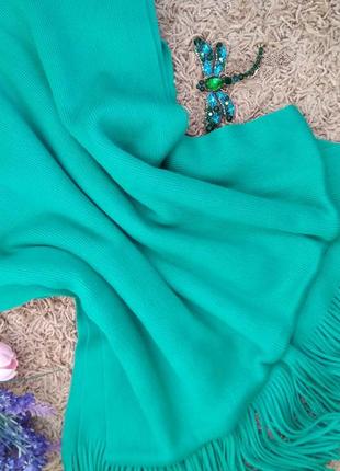 Шикарний модний великий шарф палантин кольору весняного бутона/салатовий снуд3 фото