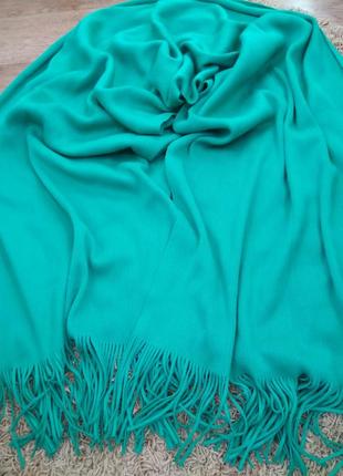 Шикарний модний великий шарф палантин кольору весняного бутона/салатовий снуд4 фото