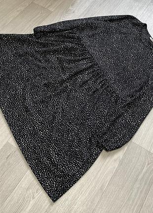 Обьємна сукня в горох чорного кольору батал/великий розмір